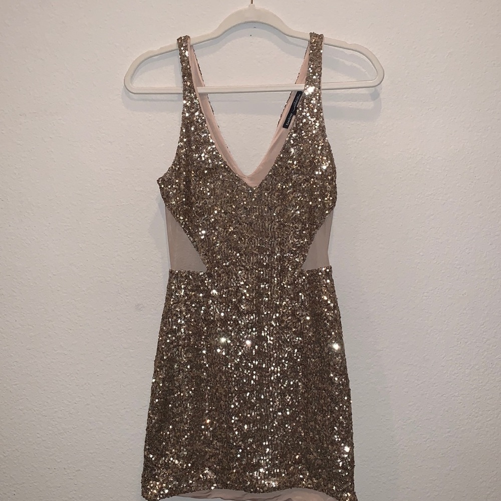 Gold Sequin Bebe Dress - XXS